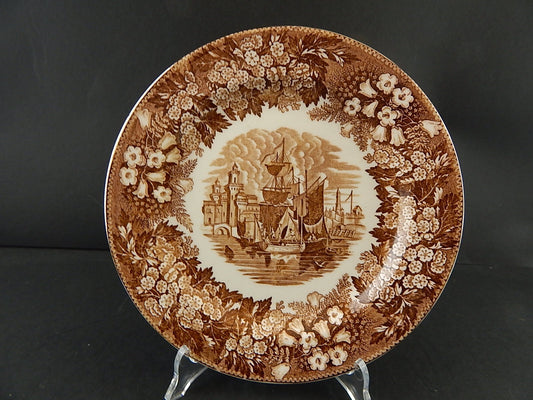 ANTICO PIATTO SEMI PORCELLANA RICHARD MILANO DECORO FERRARA META' 800 #9990