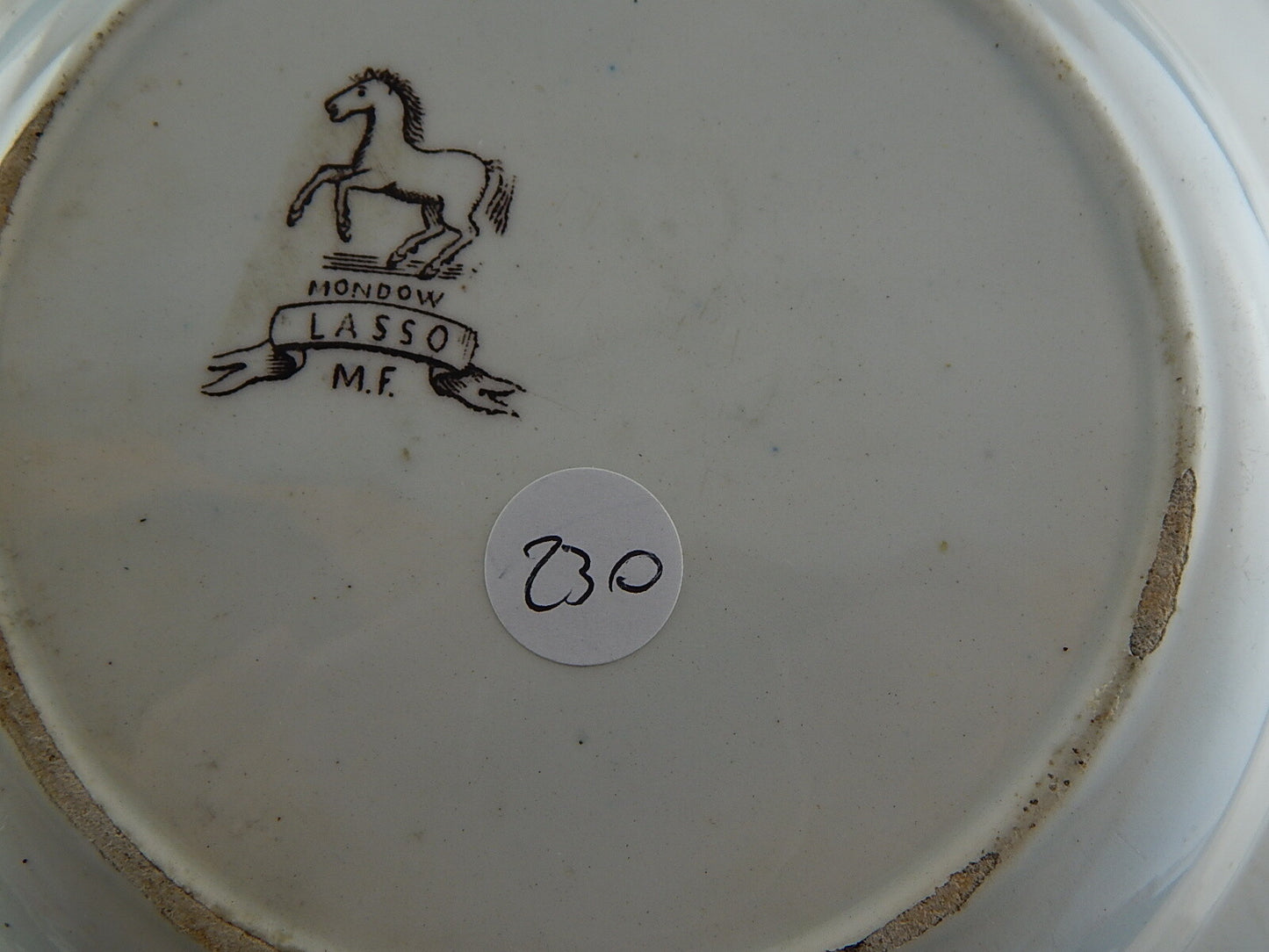 ANTICO PIATTO FONDO CERAMICA MUSSO VEDOVA BESIO MONDOVI' META'800