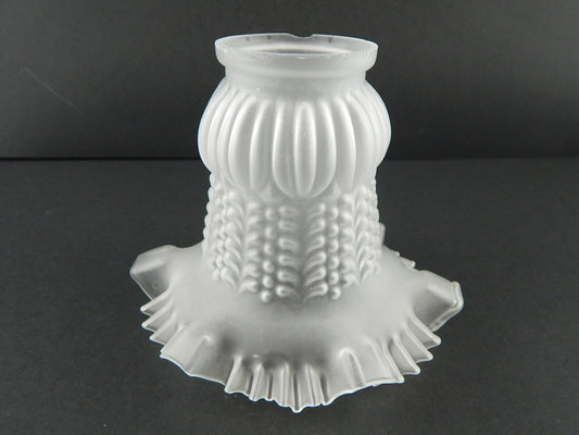 ANTICO EPOCA LIBERTY VETRO SATINATO TULIP PARALUME PER APPLIQUE O LAMPADA A476