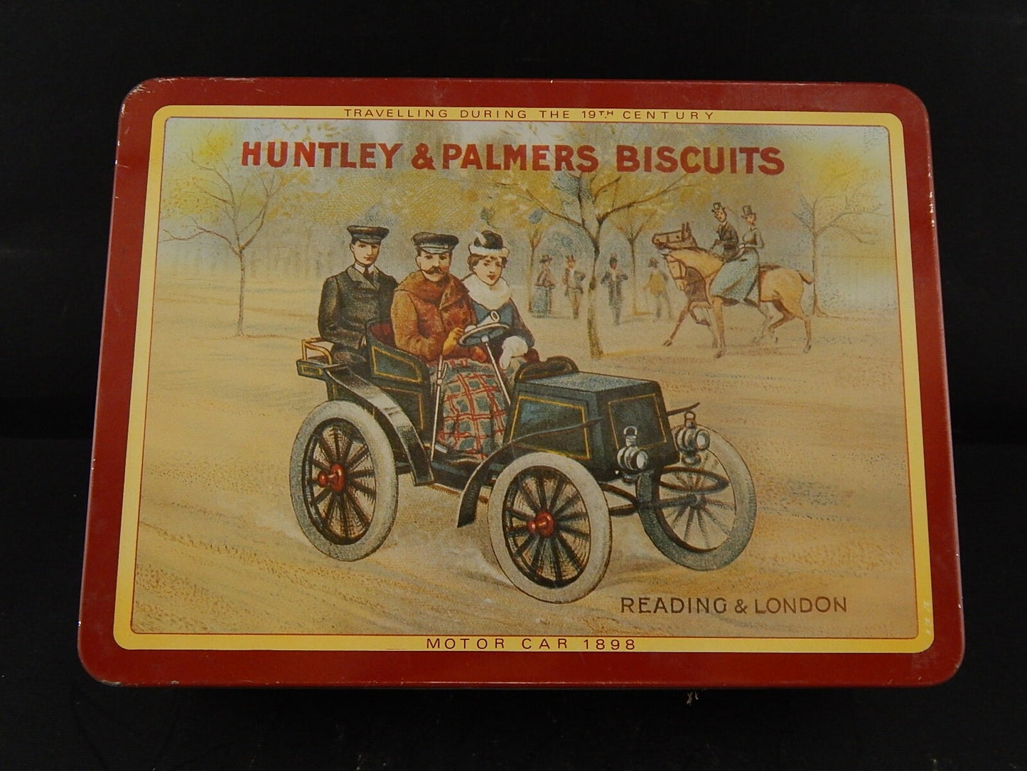 COLLEZIONE VINTAGE SCATOLA LATTA INGLESE BISCOTTI HUNTLEY & PALMERS BISCUITS #