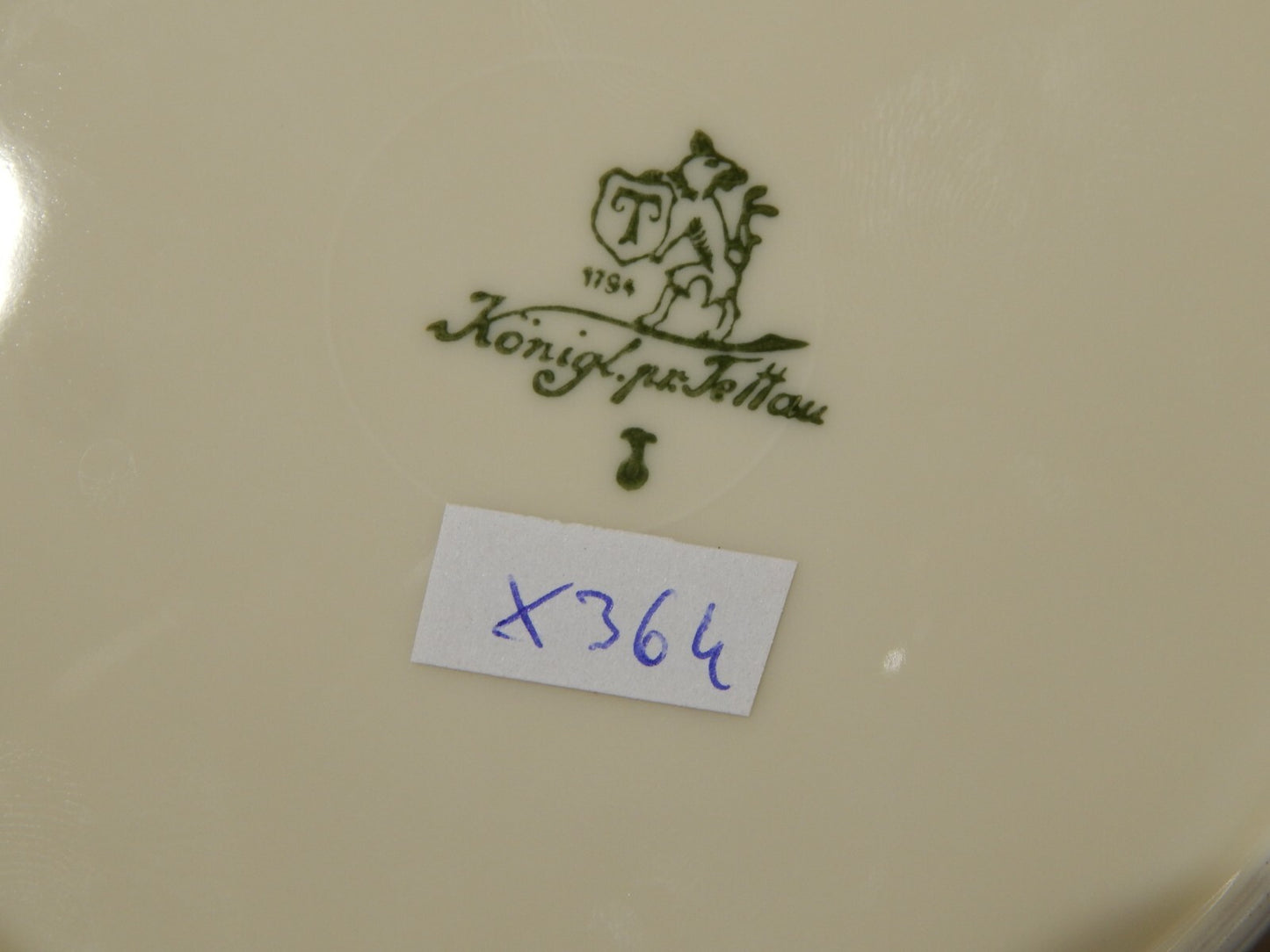 ANTICO EPOCA ART DECO SERVIZIO TORTA DESSERT 6 PIATTI PORCELLANA ROYAL TETTAU