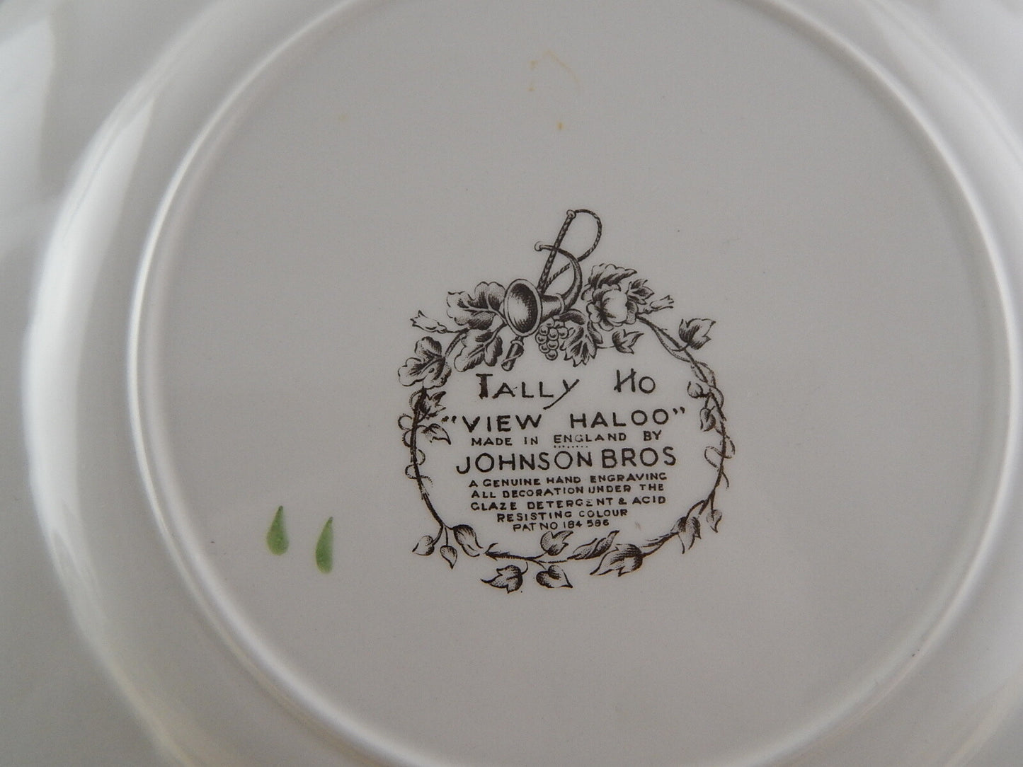 VINTAGE PIATTO PORCELLANA JOHNSON BROS COLLEZIONE TALLY HO VIEW HALOO