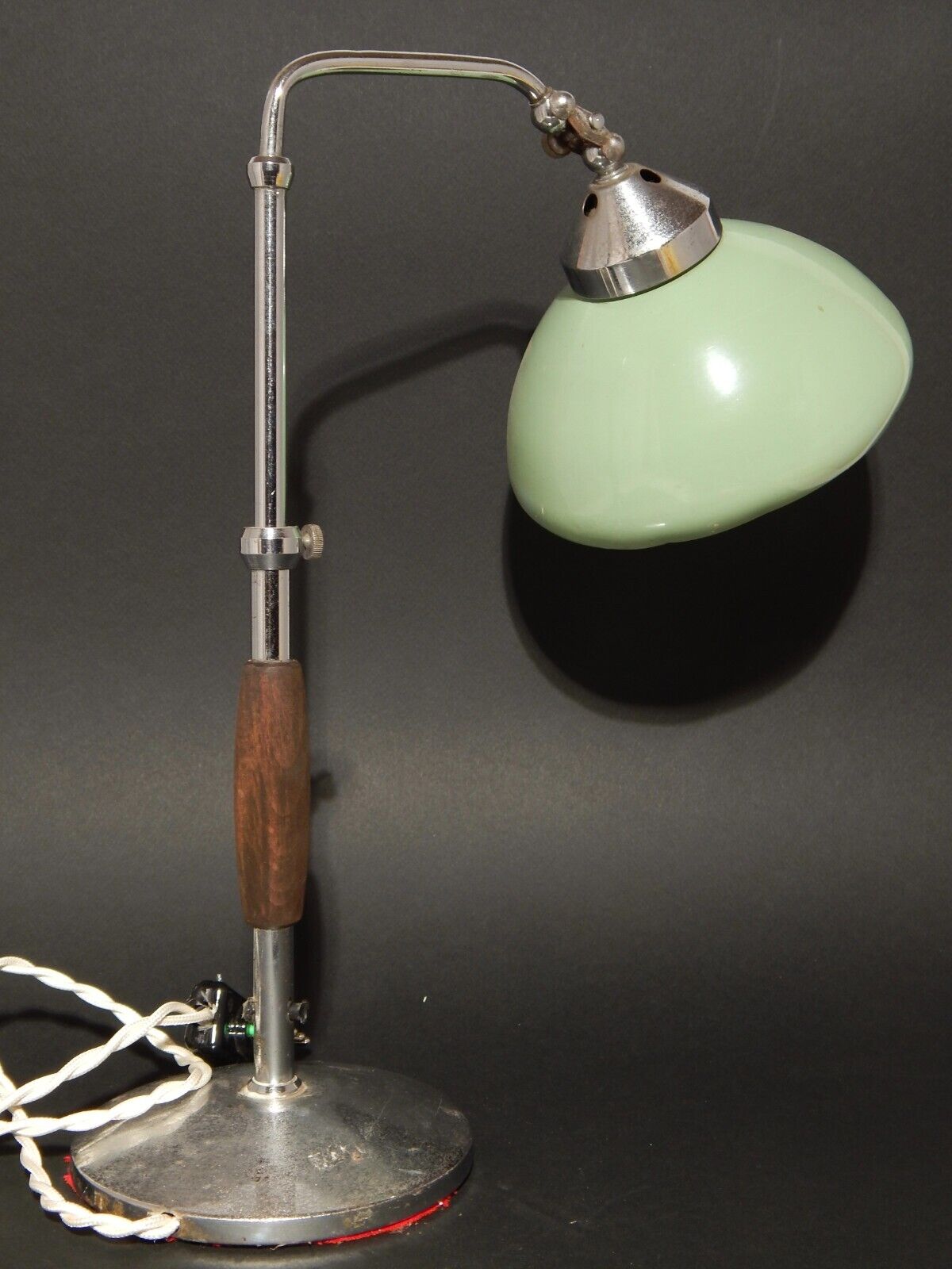 ANTICA RARA LAMPADA TAVOLO SCRIVANIA ART DECO MINISTERO PARALUME LATTA VERDE