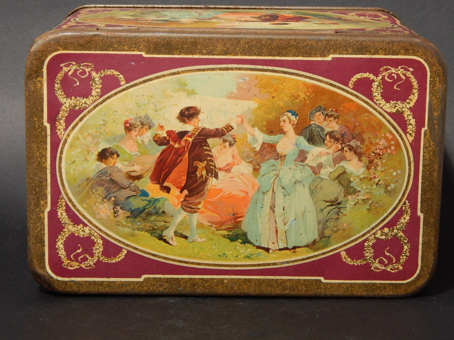 ANTICA RARA ORIGINALE SCATOLA LATTA INGLESE MAZAWATTEE TEA NEW CROSS LONDON