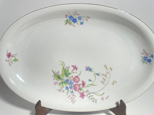 VINTAGE VASSOIO PIATTO OVALE PORCELLANA SELTMANN WEIDEN DISEGNO INGRID