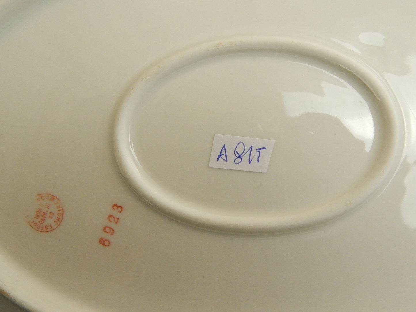 ANTICA RARO VASSOIO PORCELLANA GINORI LIBERTY GHIRLANDE DI ROSE ORO ZECCHINO