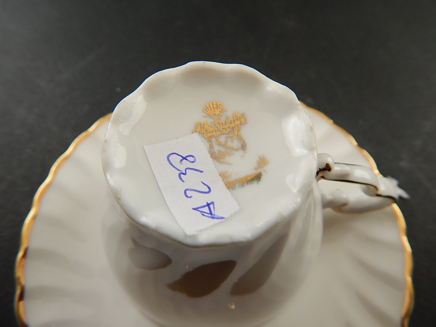 ANTICA TAZZINA CAFFE' PORCELLANA RHEINPFALZ BAVARIA SCENA GALANTE A238