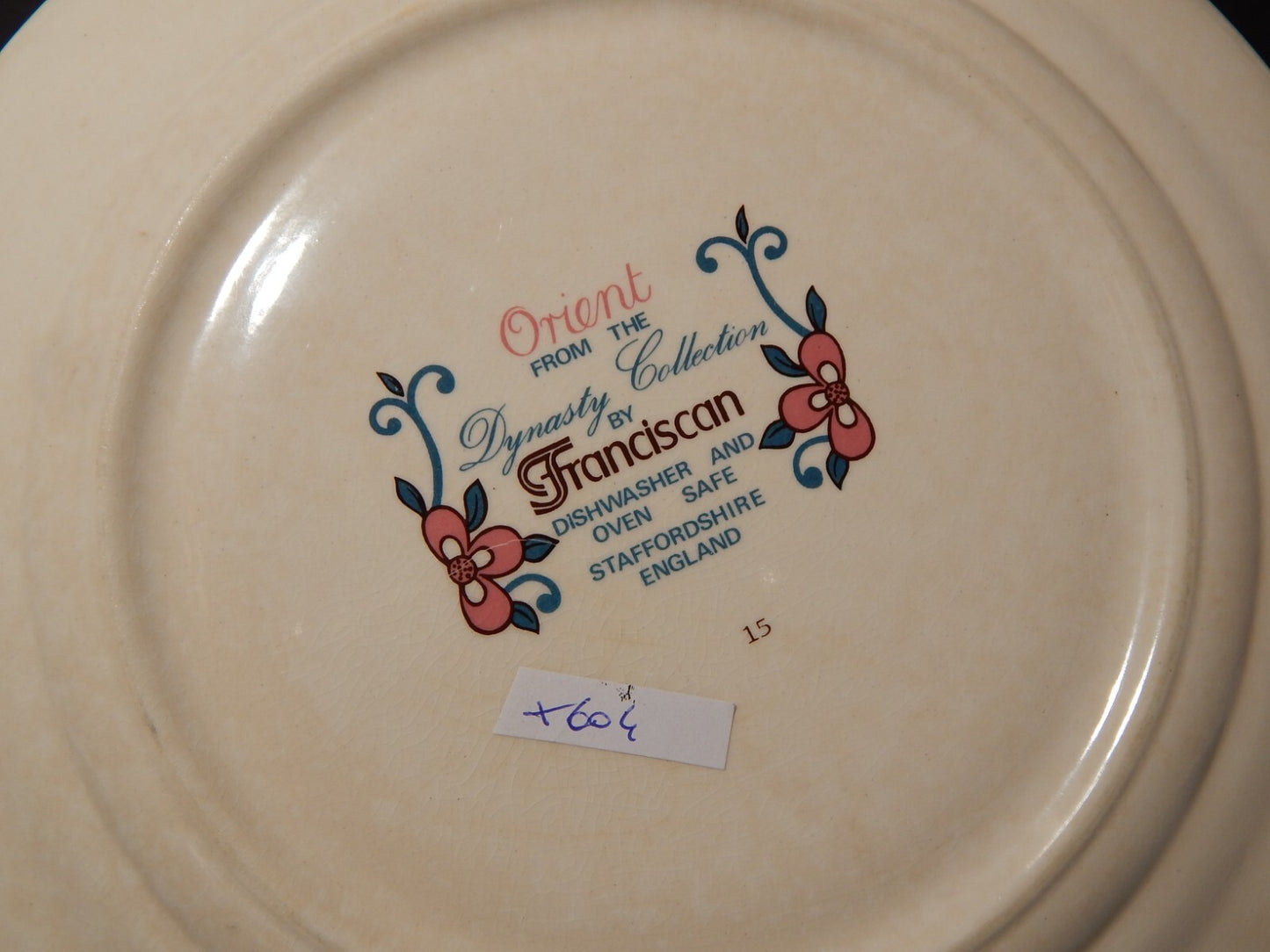 VINTAGE PIATTO PORCELLANA ORIENT DYNASTY COLLECTION BY FRANCISCAN DIFETTO