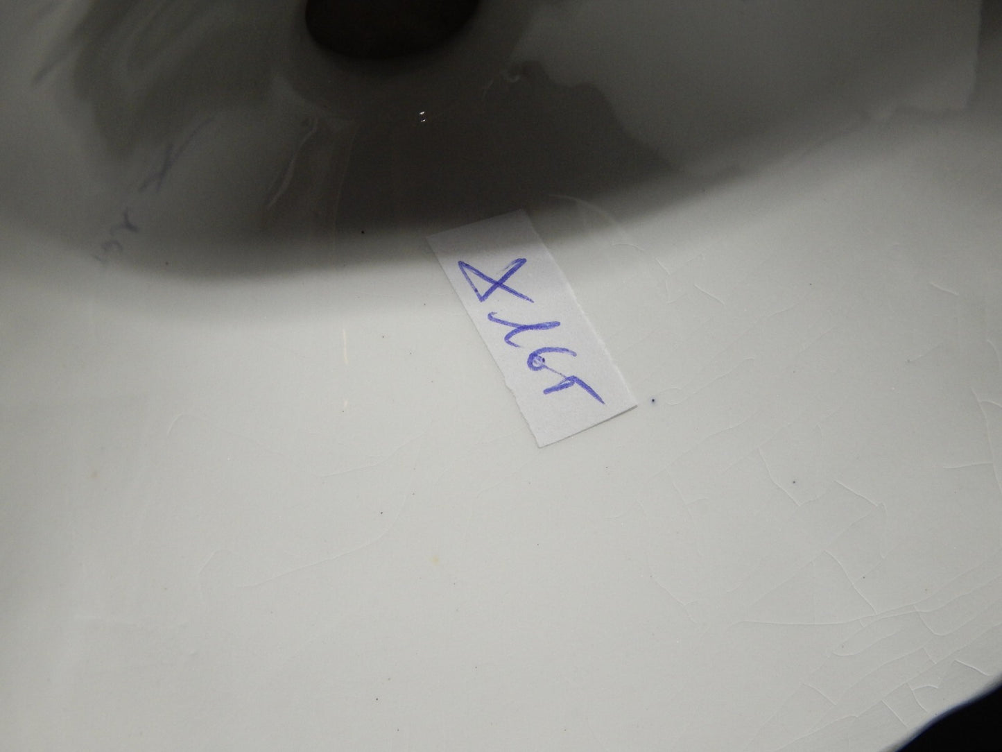 ANTICA ALZATA FRUTTIERA CENTROTAVOLA CERAMICA BIANCA-BLU RICHARD MILANO FINE 800