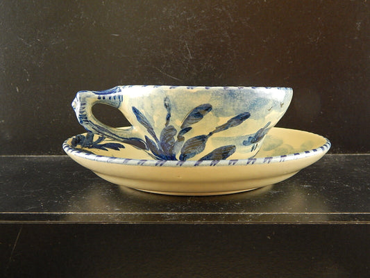 ANTICA TAZZA DA TE' CERAMICA ALBISOLA HANDMADE MADE ITALY DIPINTA A MANO #5