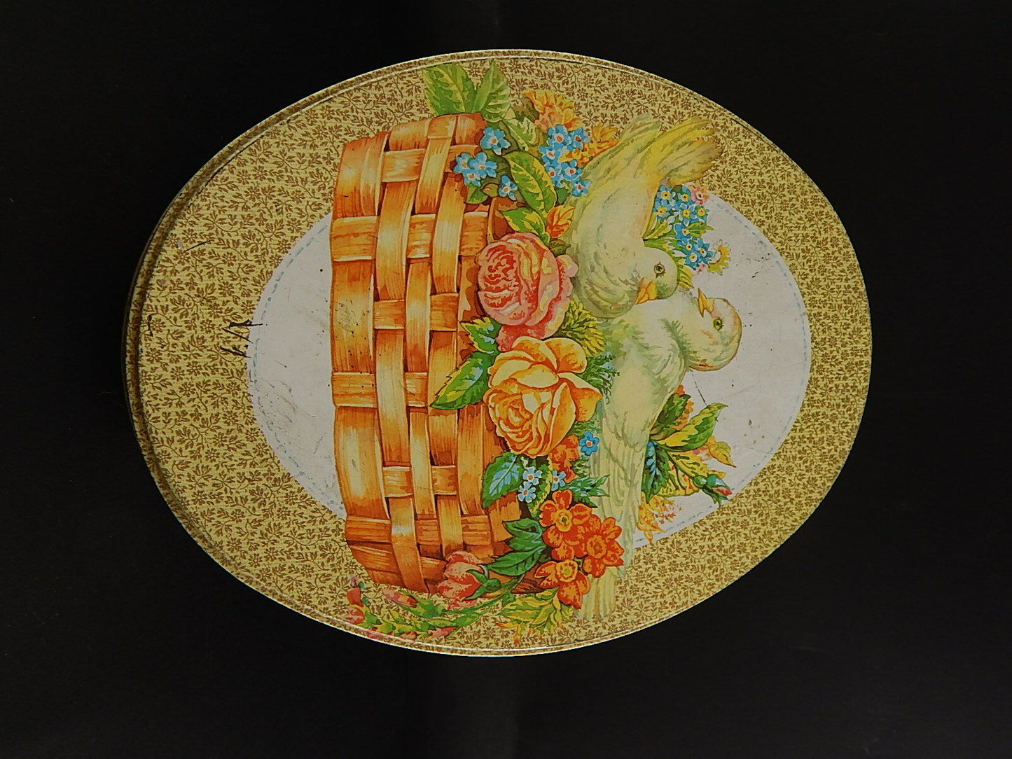 PUBBLICITARIO VINTAGE SCATOLA LATTA COLOMBA BATTISTERO PARMA ITALY