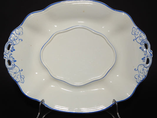 ANTICO RARO VASSOIO CERAMICA BIANCA DECORI BLU RICHARD MILANO FINE 800