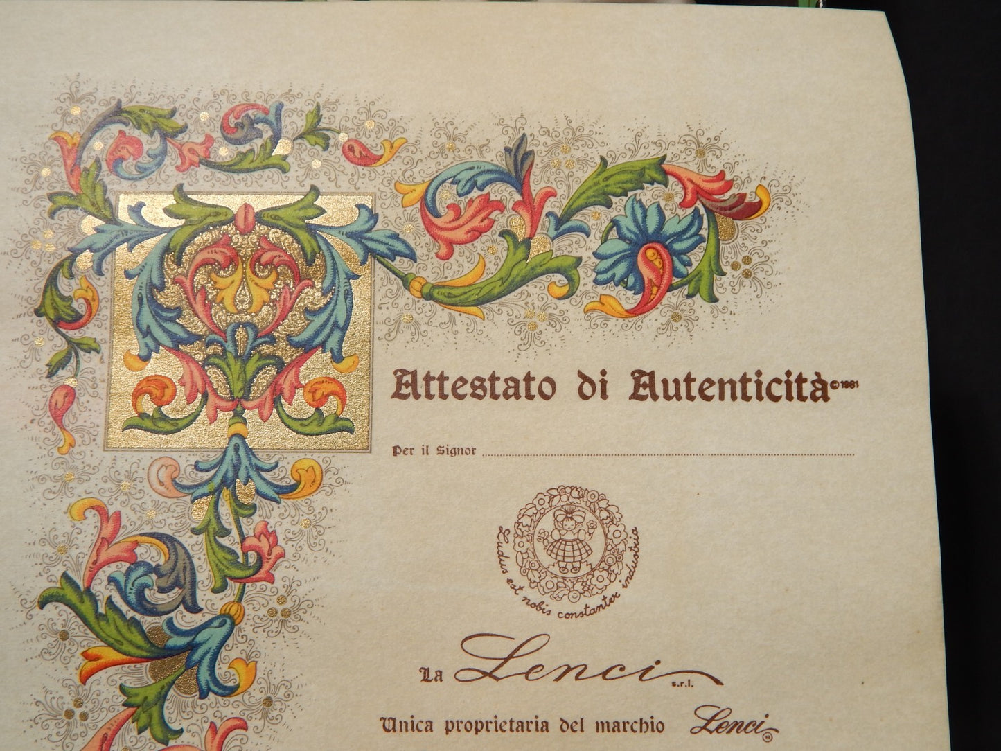 BAMBOLA LENCI TORINO MODELLO BR683 MADE IN ITALY CON SCATOLA E CERTIFICATO 1980