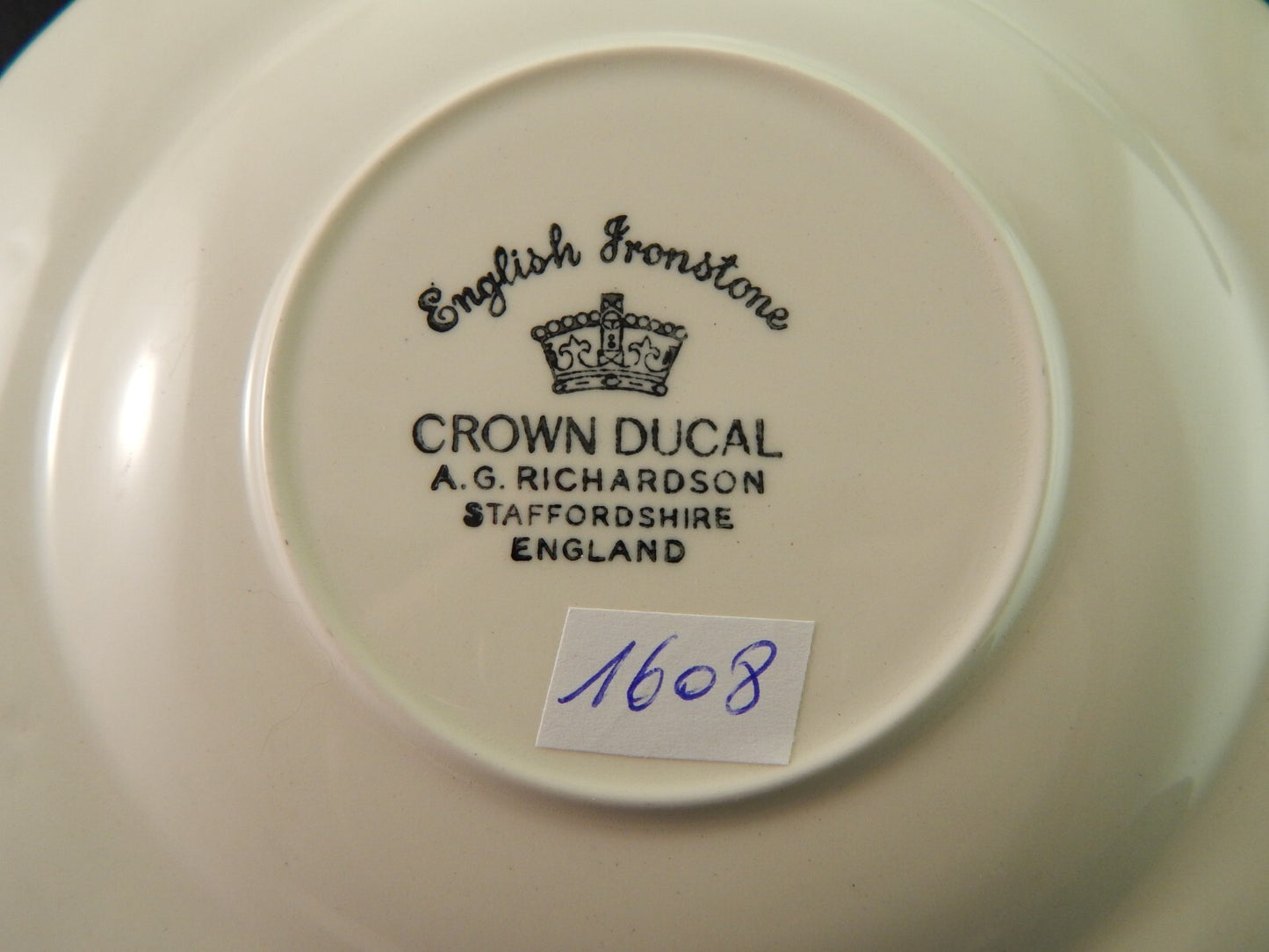 VINTAGE TAZZA DA BRODO CONSOMME' CERAMICA BIANCA CROWN DUCAL RICHARDSON DIFETTO