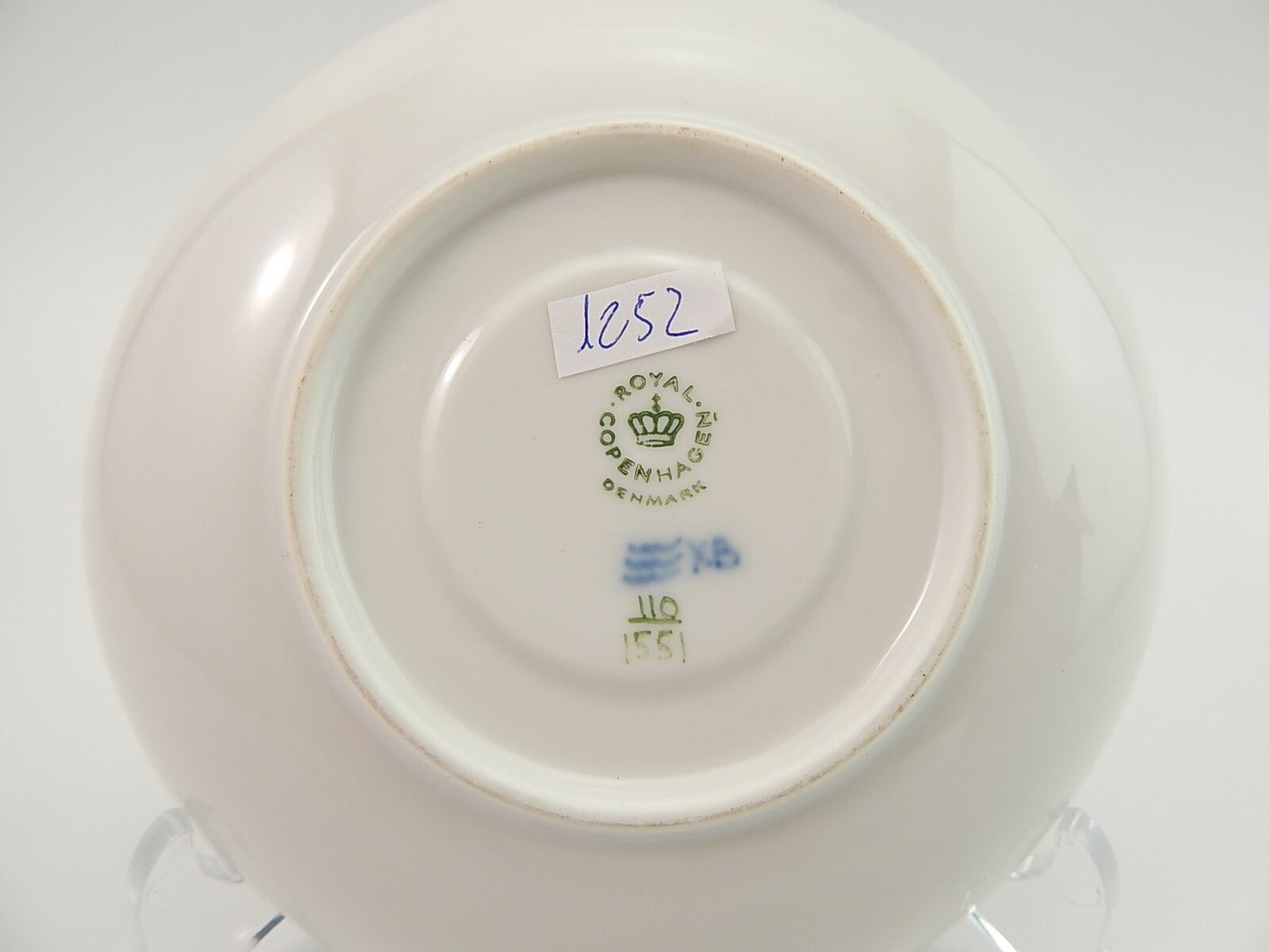 VINTAGE TAZZA DA TE' ROYAL COPENHAGEN FIORI VERDI GREEN FLOWER CURVED TEA CUP