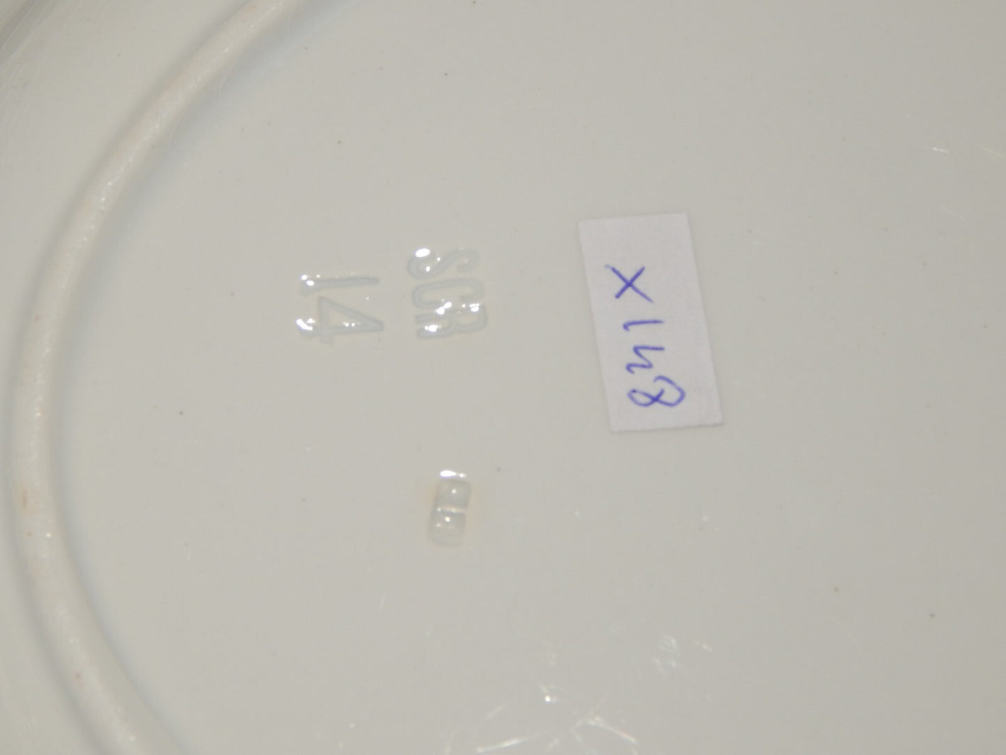 ANTICO RARO VASSOIO CERAMICA BIANCA PROFILO BLU RICHARD MILANO FINE 800 (X148)