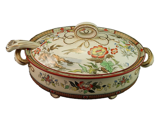 ANTICA 1880 ZUPPIERA CENTROTAVOLA SEMIPORCELLANA INGLESE BISHOP POWELL & STONIER