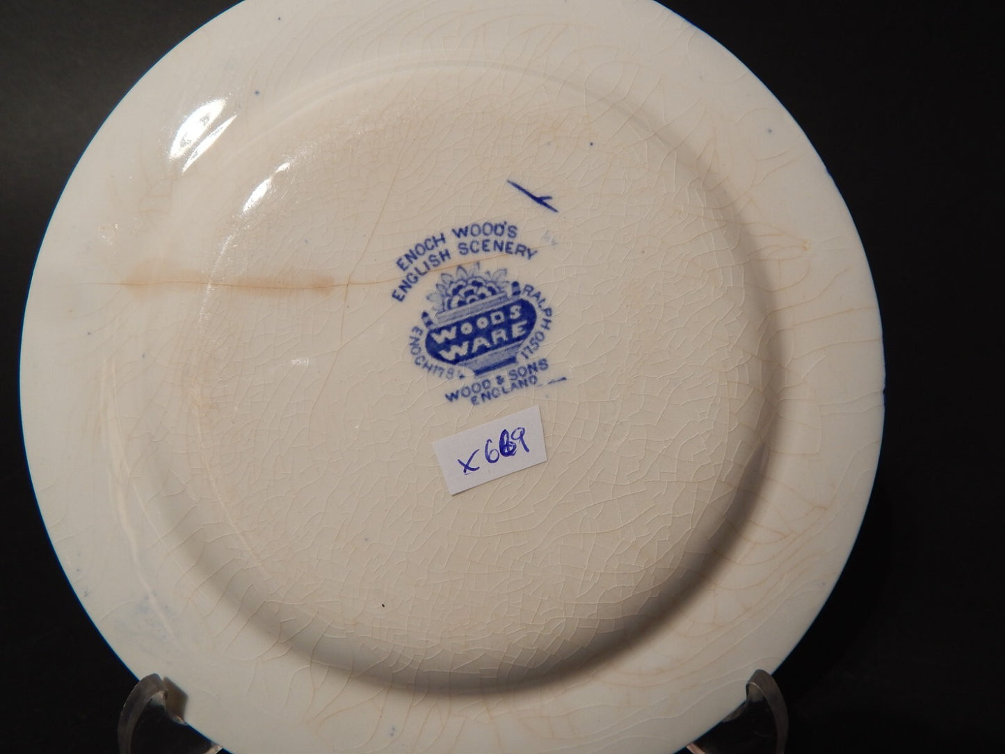 VINTAGE ENOCH WOOD'S ENGLISH SCENERY WOOD&SONS PIATTO DOLCE SEMI PORCELLANA #669