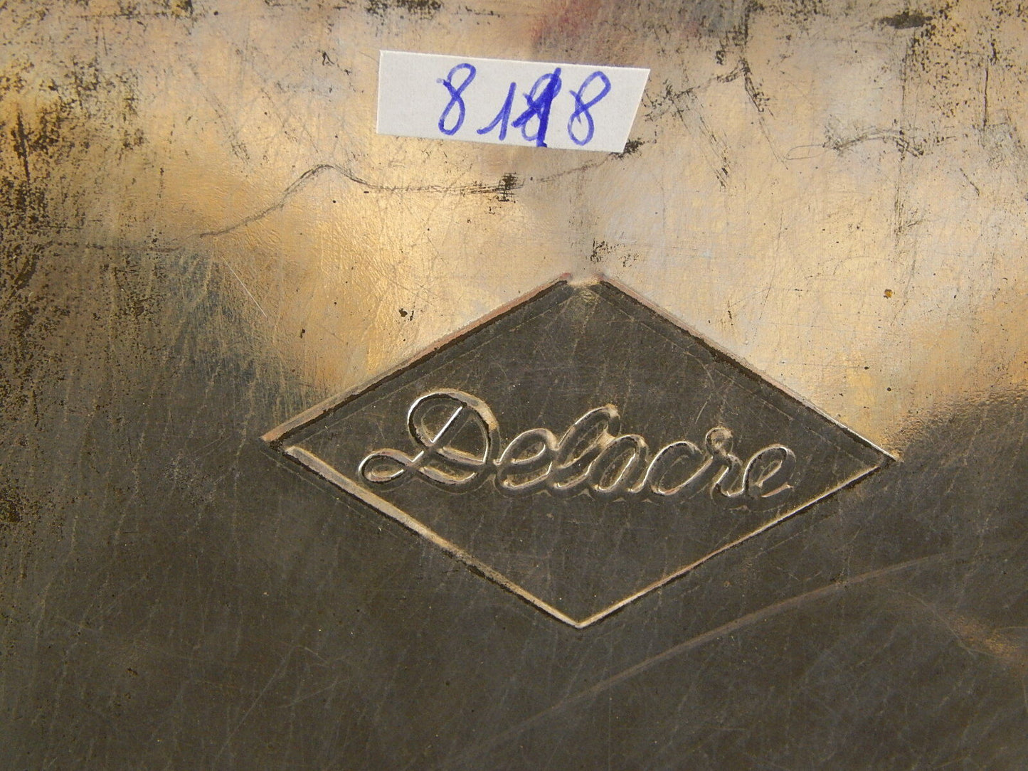 COLLEZIONE ANTICA ORIGINALE SCATOLA DI LATTA STAMPATA DECORI ARABESCHI ROUEN