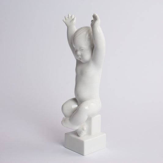 STATUINA PORCELLANA ROYAL COPENHAGEN BING&GRONDAHL "Grande Così!" BLANC DE CHINE