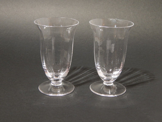 VINTAGE ELEGANTE SET 2 BICCHIERI CALICI CRISTALLO MADE IN ITALY ANNI '60