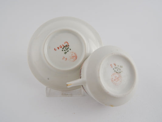 ANTICA TAZZINA E PIATTINO PORCELLANA CERAMICA RICHARD GINORI ART DECO PRIMO 900