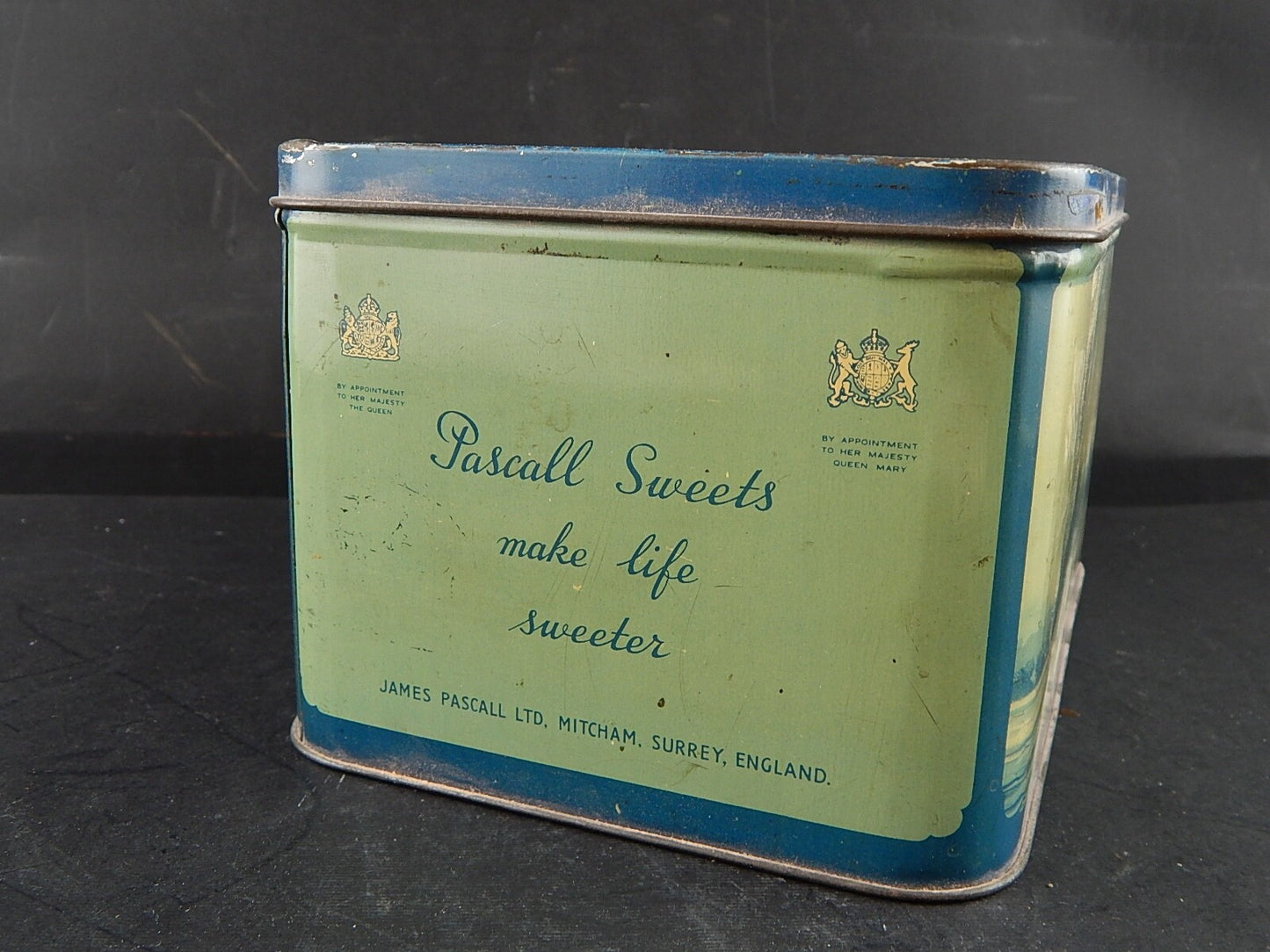 COLLEZIONE ANTICA SCATOLA LATTA INGLESE DOLCI PASCALL SWEETS BUTTER BRAZILS
