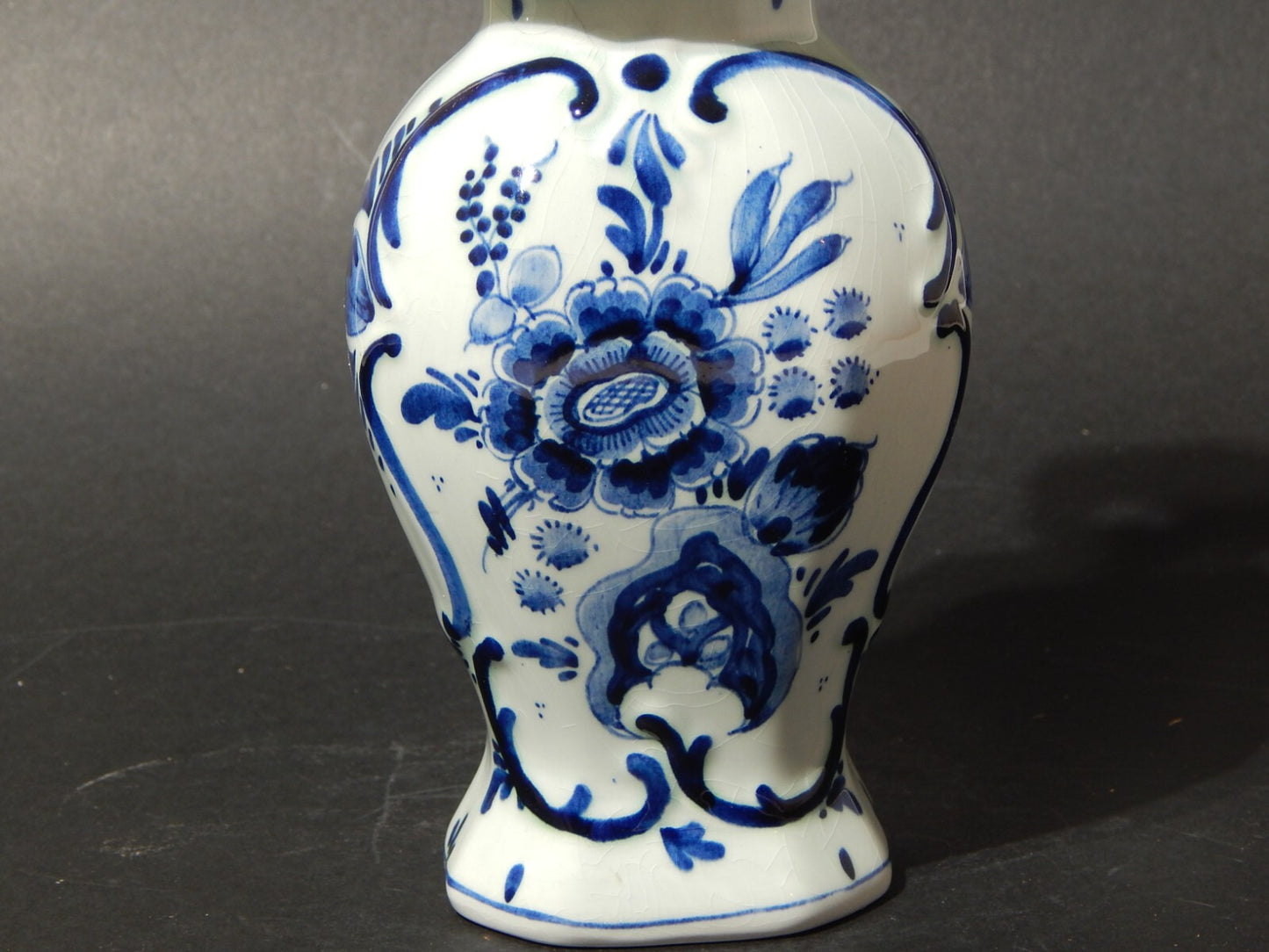ANTICO RARO VASO URNA FARMACIA SPEZIALE CERAMICA DELFTS BIANCO BLU PRIMO 900
