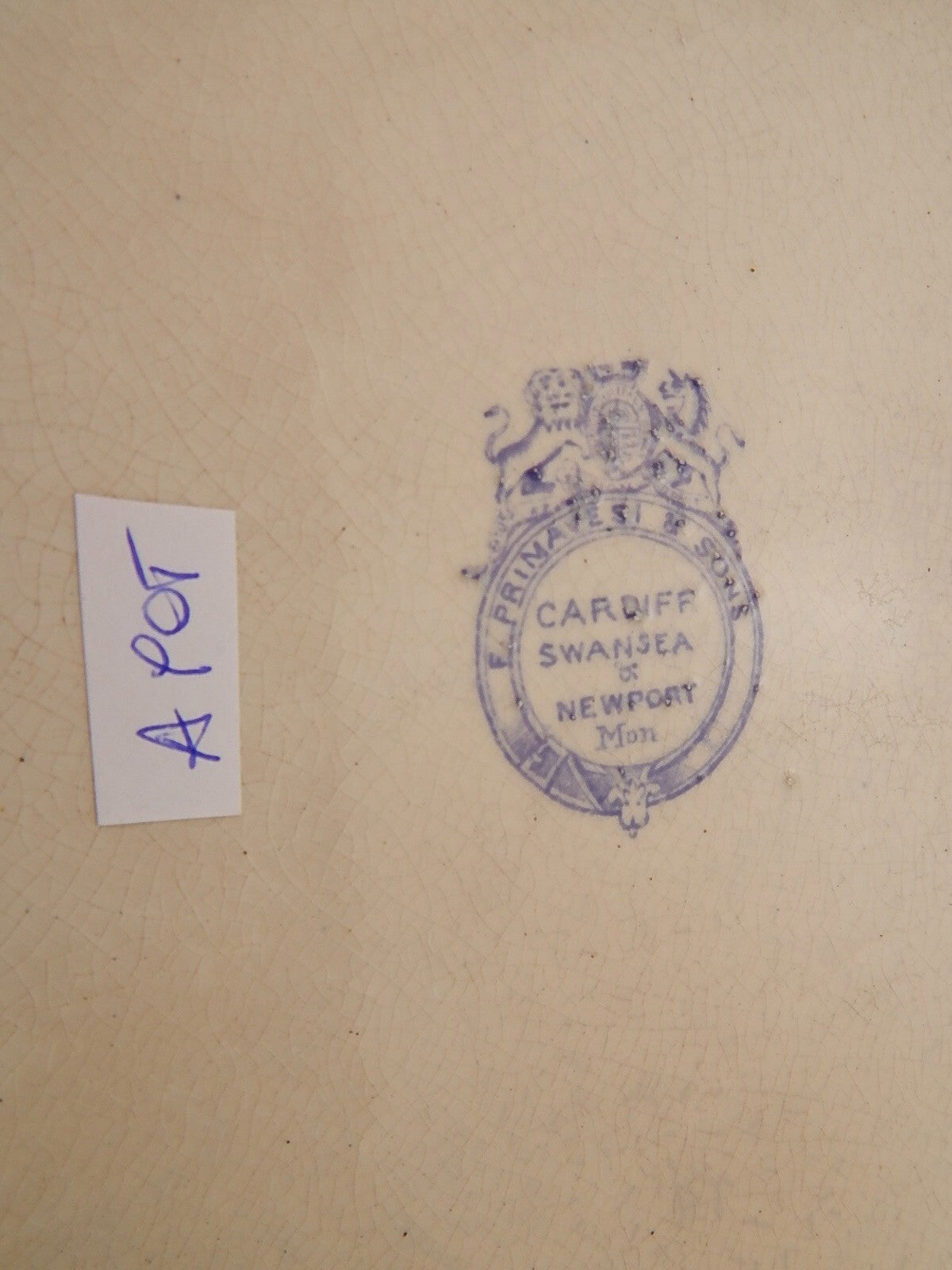 ANTICO RARO VASSOIO CERAMICA PRIMAVESI & SONS SWANSEA ASIATIC PHEASANTS FINE 800