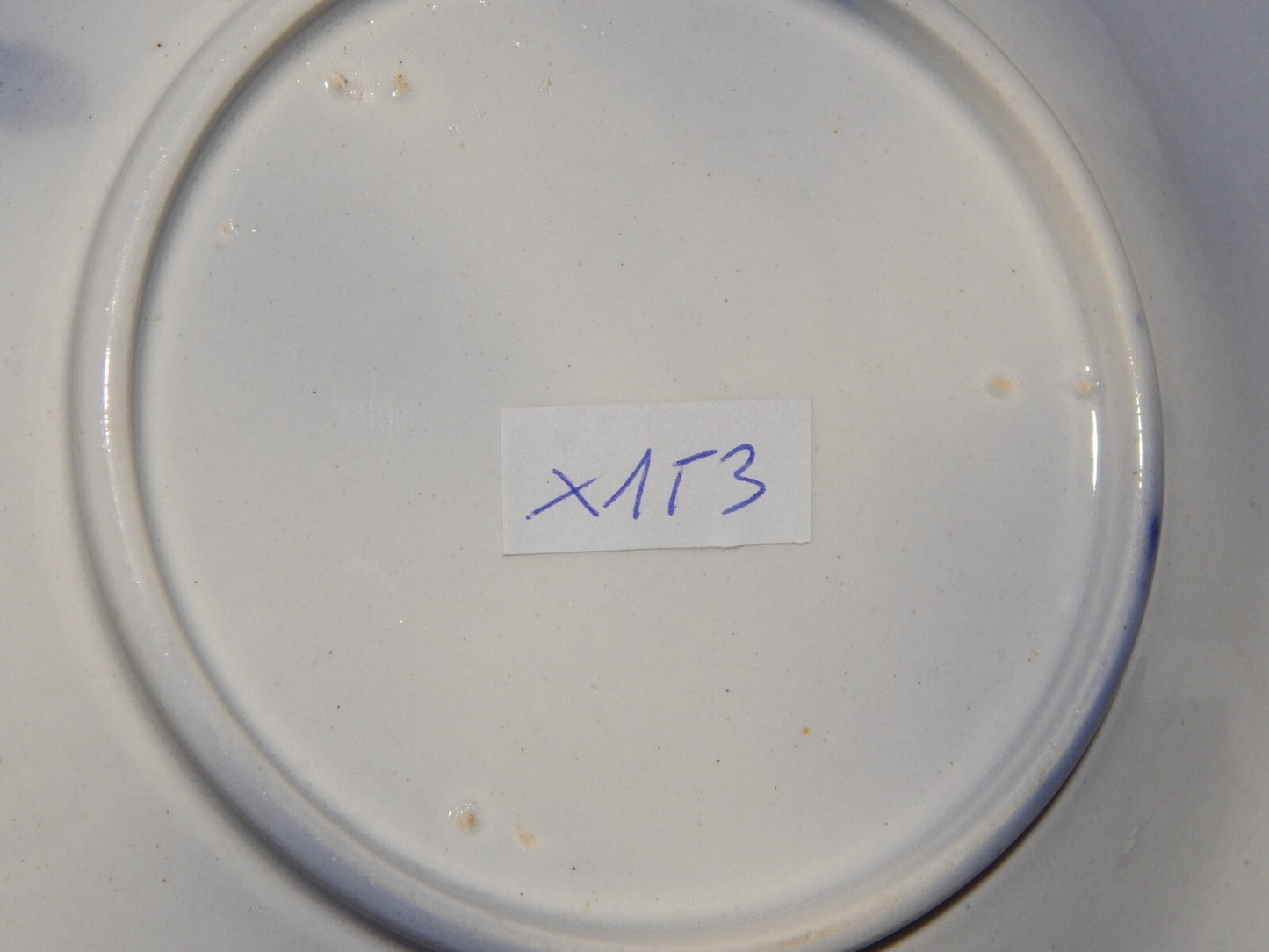 ANTICA RARA CERAMICA POTTERY STAFFORDSHIRE TAZZA PUERPERA BRODO DECORO POLICROMO