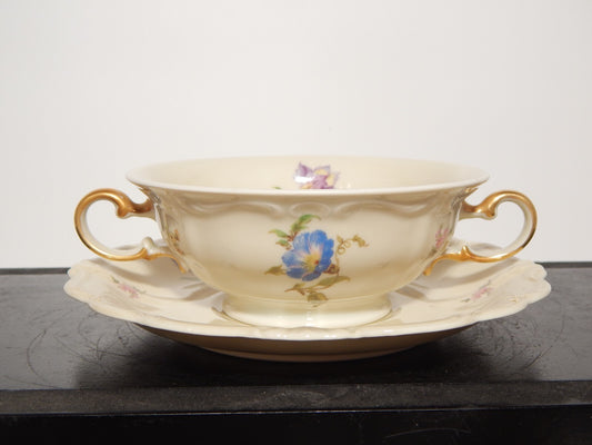 PREZIOSA ROCAILLE ANTICA TAZZA BRODO CONSOMME' PORCELLANA ROSENTHAL POMPADOUR #