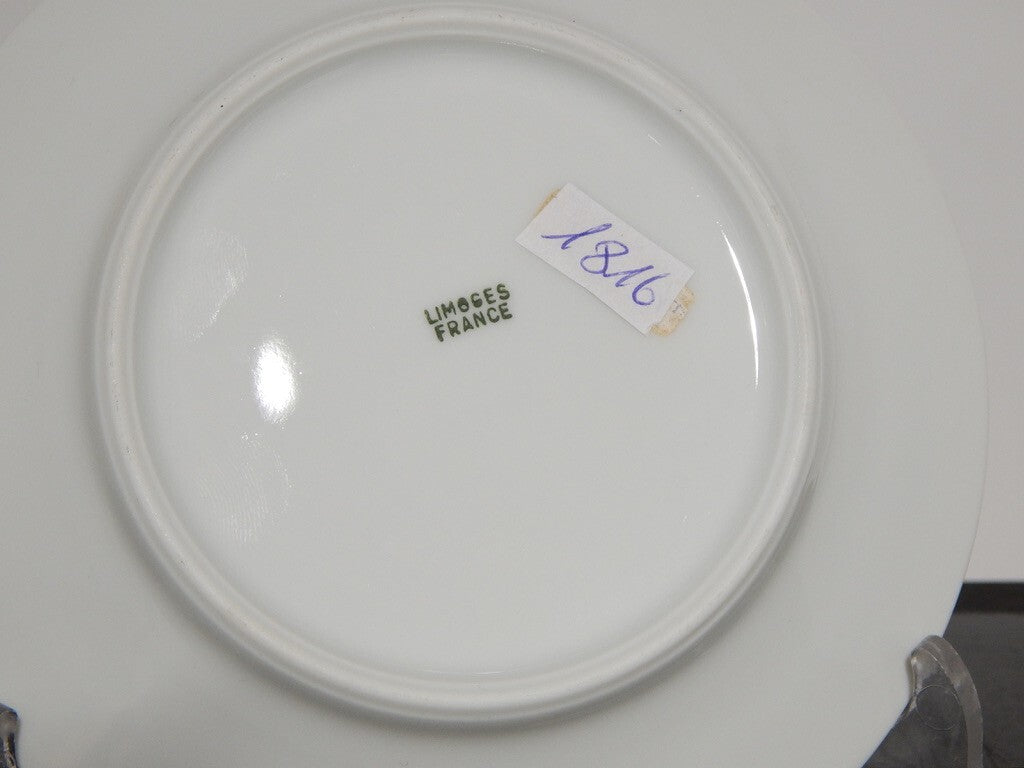 ANTICA PRIMA META' 900 LIMOGES TAZZA TE' PORCELLANA BIANCA CON SCENA GALANTE