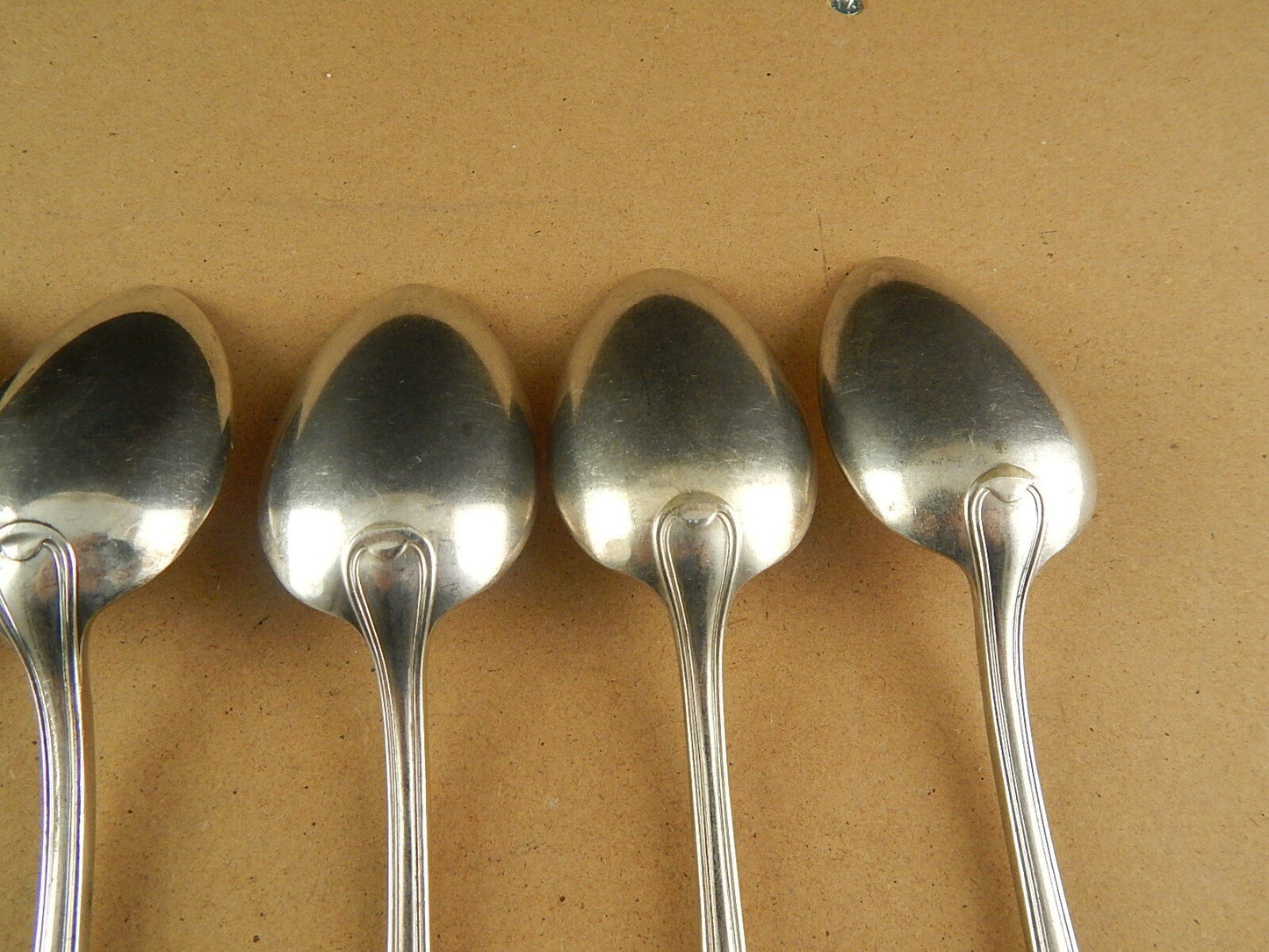 SET 5 CUCCHIAI ANTICHI ALPACCA ARGENTATA SILVER PLATED FINE 800 MAURIZIANO