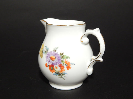 VINTAGE ELEGANTE PREZIOSA LATTIERA PORCELLANA FURSTENBERG FIORE COLORATO