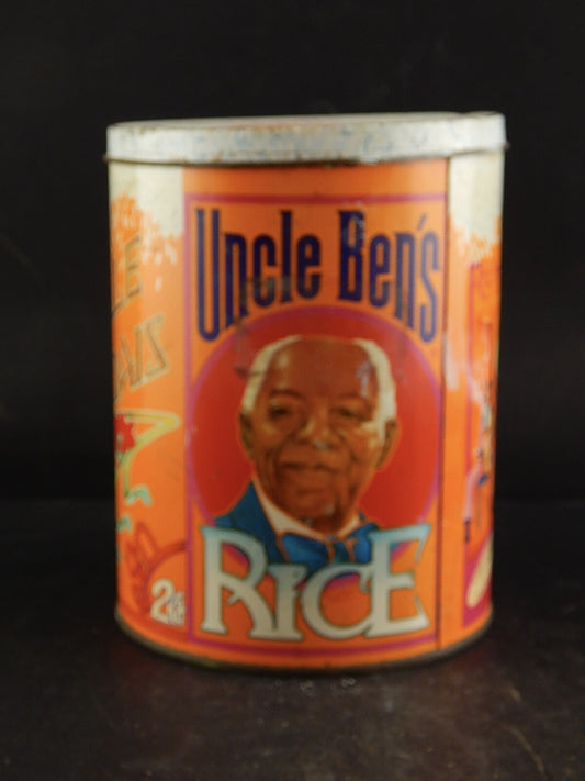 COLLEZIONE ANTICA SCATOLA LATTA STAMPATA PUBBLICITARIA UNCLE BEN'S RICE HAMBURG