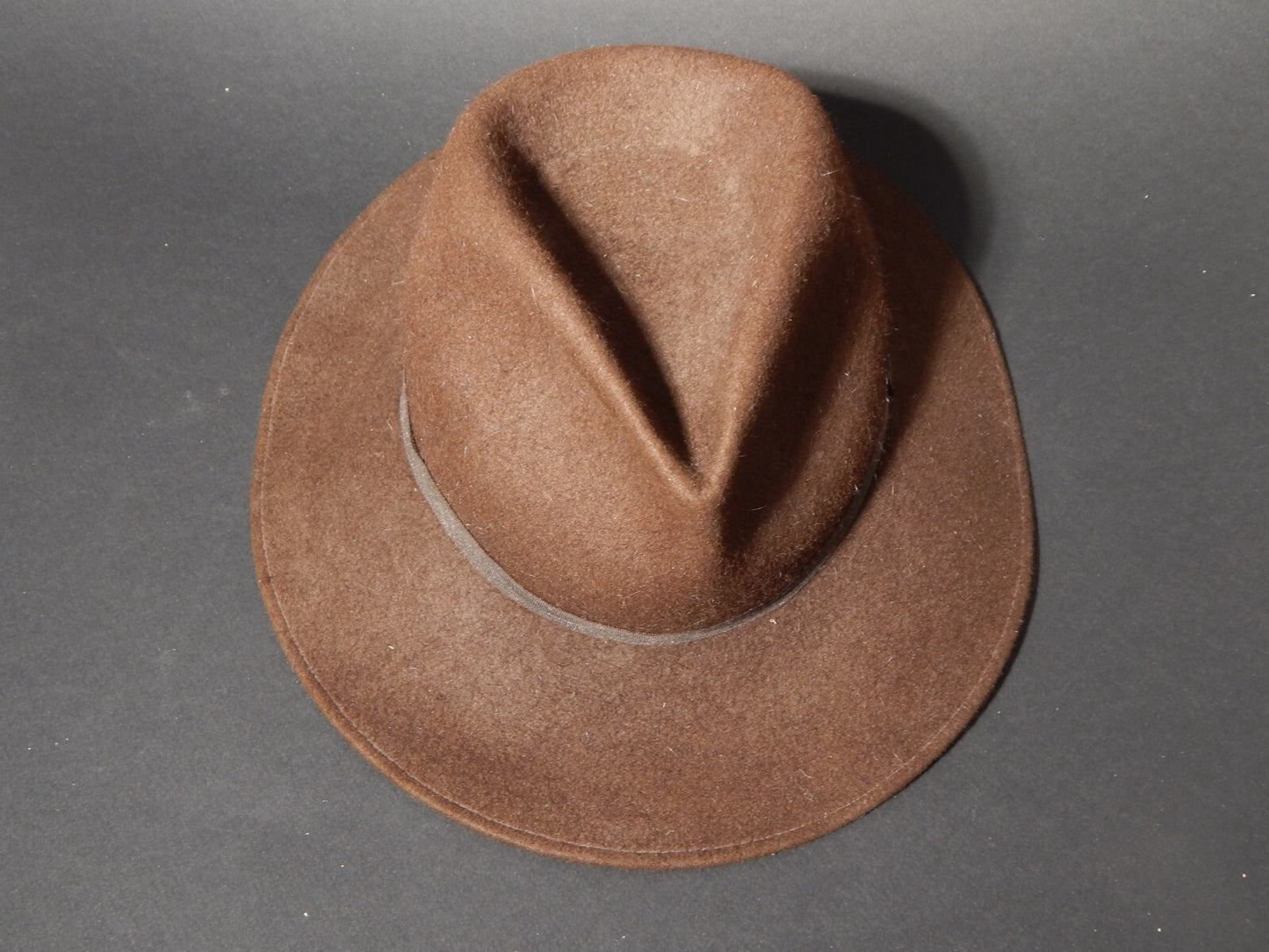 BORSALINO VINTAGE CAPPELLO DONNA UOMO CM 57 LANA FELTRO MARRONE