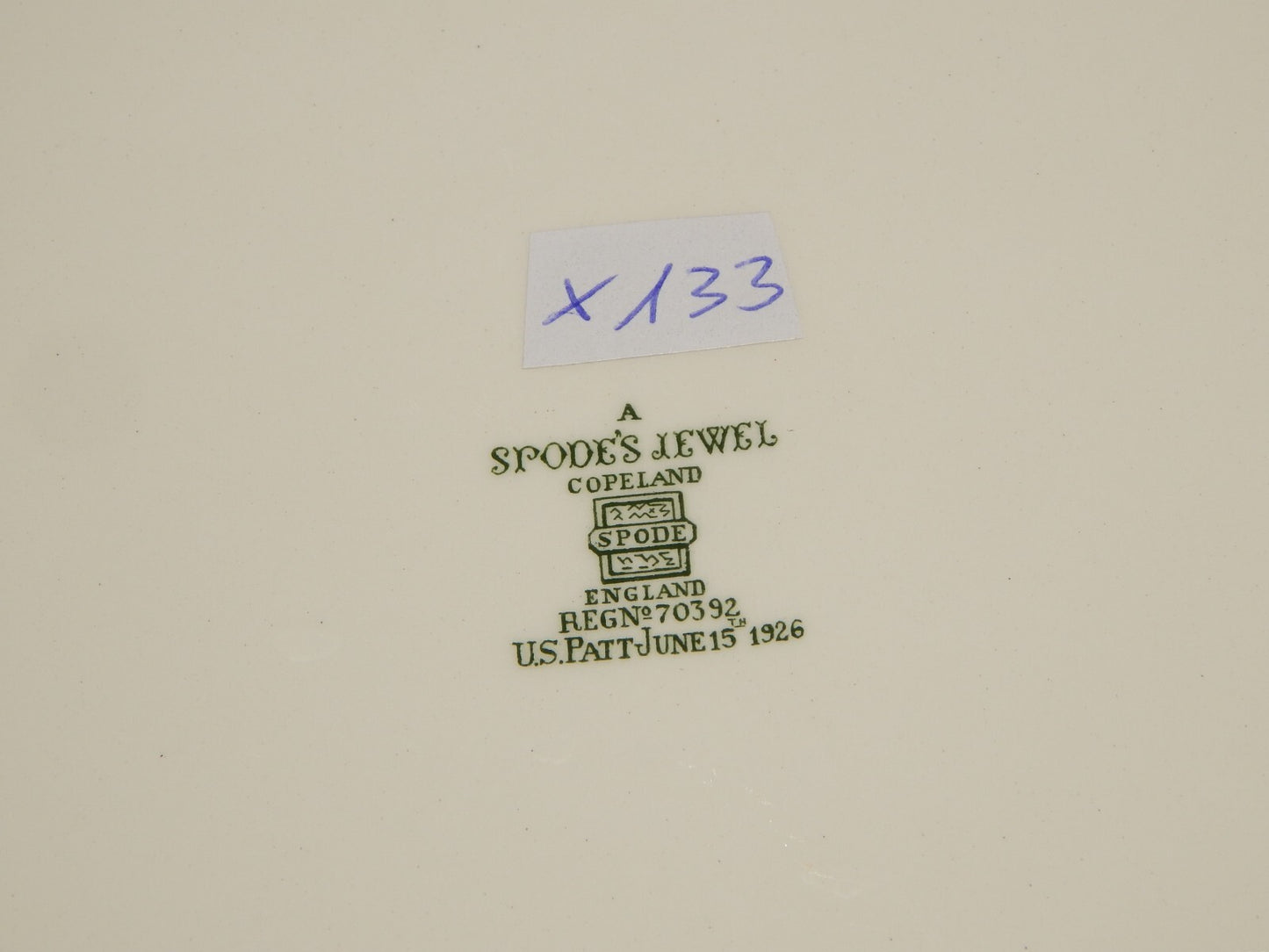 ANTICO VASSOIO OVALE INGLESE SEMI-PORCELLANA COPELAND SPODE'S JEWEL 1926