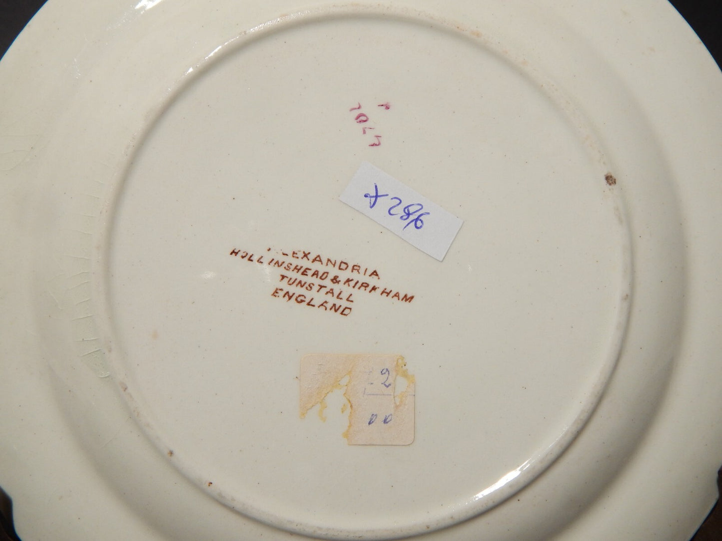 ANTICO ART NOUVEAU PIATTO CERAMICA ALEXANDRIA HOLLINSHEAD&KIRKHAM TUNSTALL X286