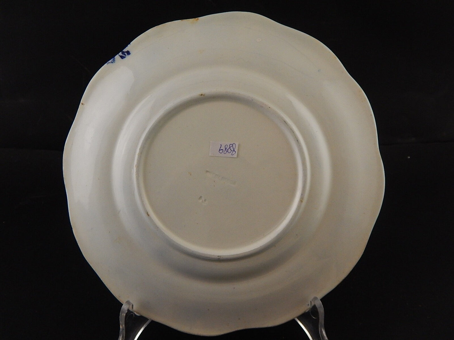 ANTICO RARO META' 800 PIATTO DECORATIVO CERAMICA EREDI IMODA TORINO STAMPA MANO