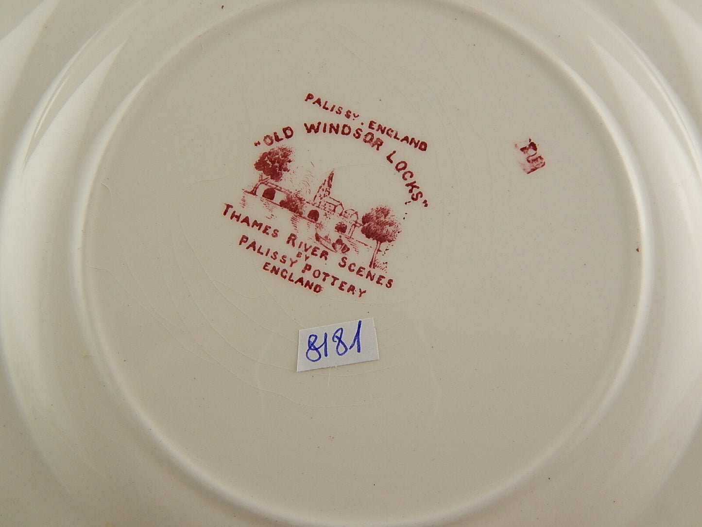 ANTICO SET 4 PIATTI SEMI PORCELLANA PALISSY POTTERY THAMES RIVER SCENES WINDSOR