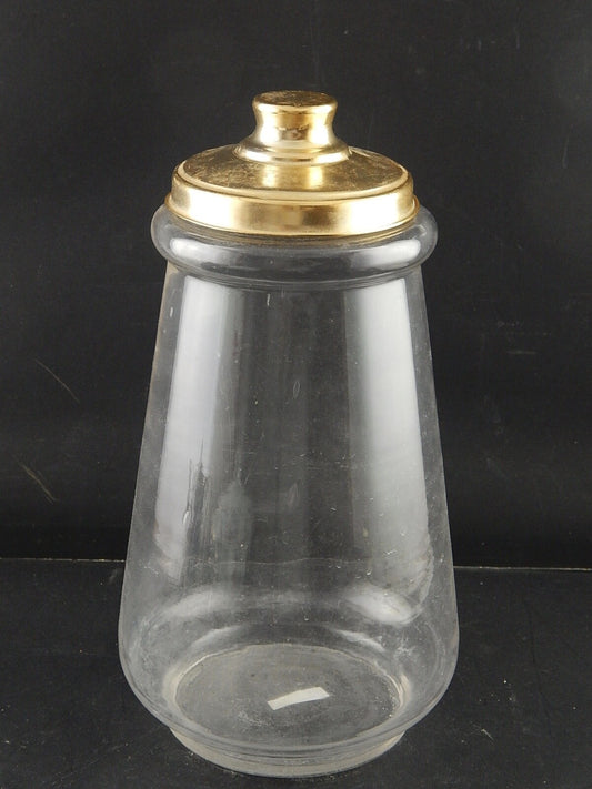 ANTICO VASO E COPERCHIO ALBARELLO VETRO SOFFIATO ALTARE DROGHERIA O FARMACIA