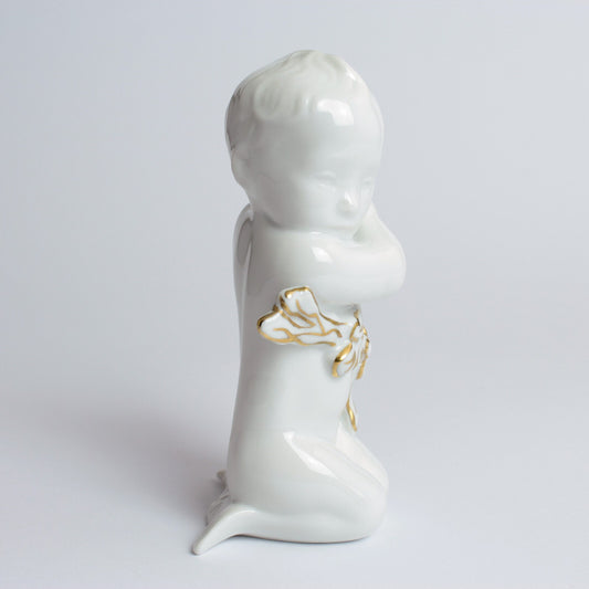 STATUINA PORCELLANA ROYAL COPENHAGEN BING&GRONDAHL "Ragazza del Mare" CON ORO