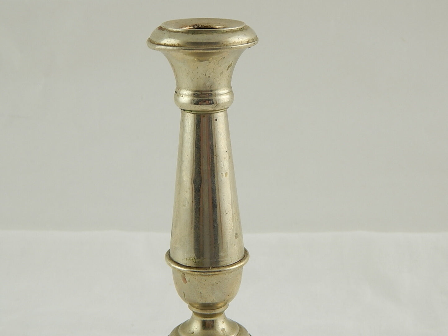 ANTICO CANDELABRO CANDELIERE ALPACCA ARGENTONE ANTIQUE CANDLE HOLDER FINE 1800