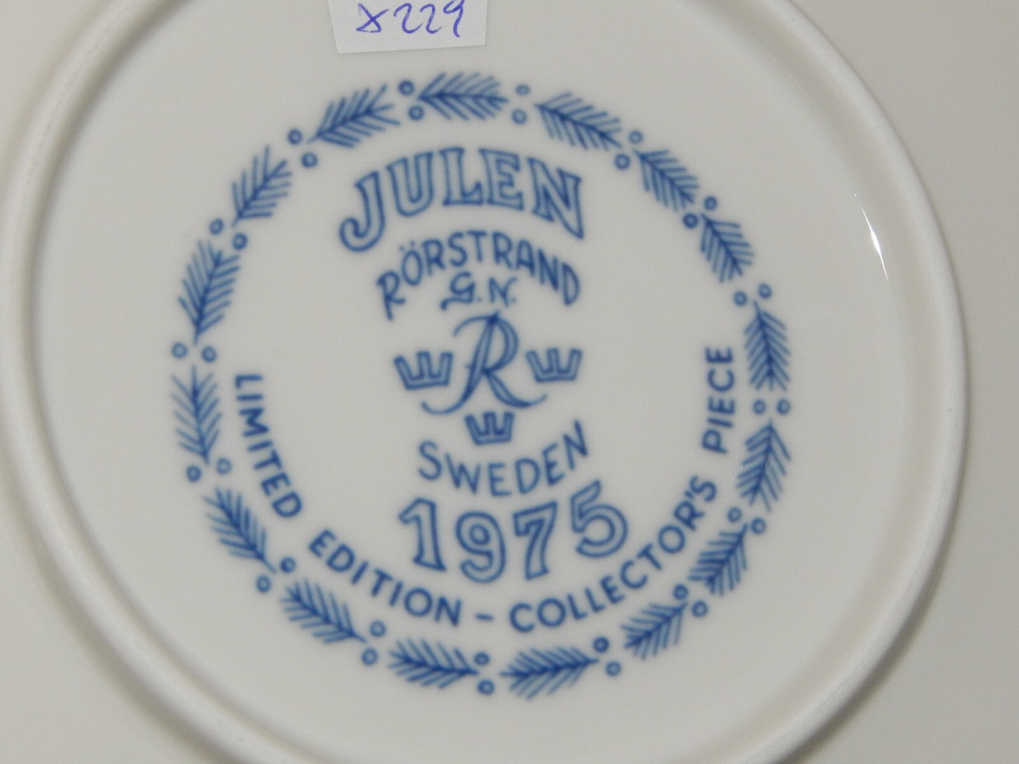 RORSTRAND PIATTO PORCELLANA NATALE 1975 PORCELAIN CHRISTMAS PLATE COLLEZIONE