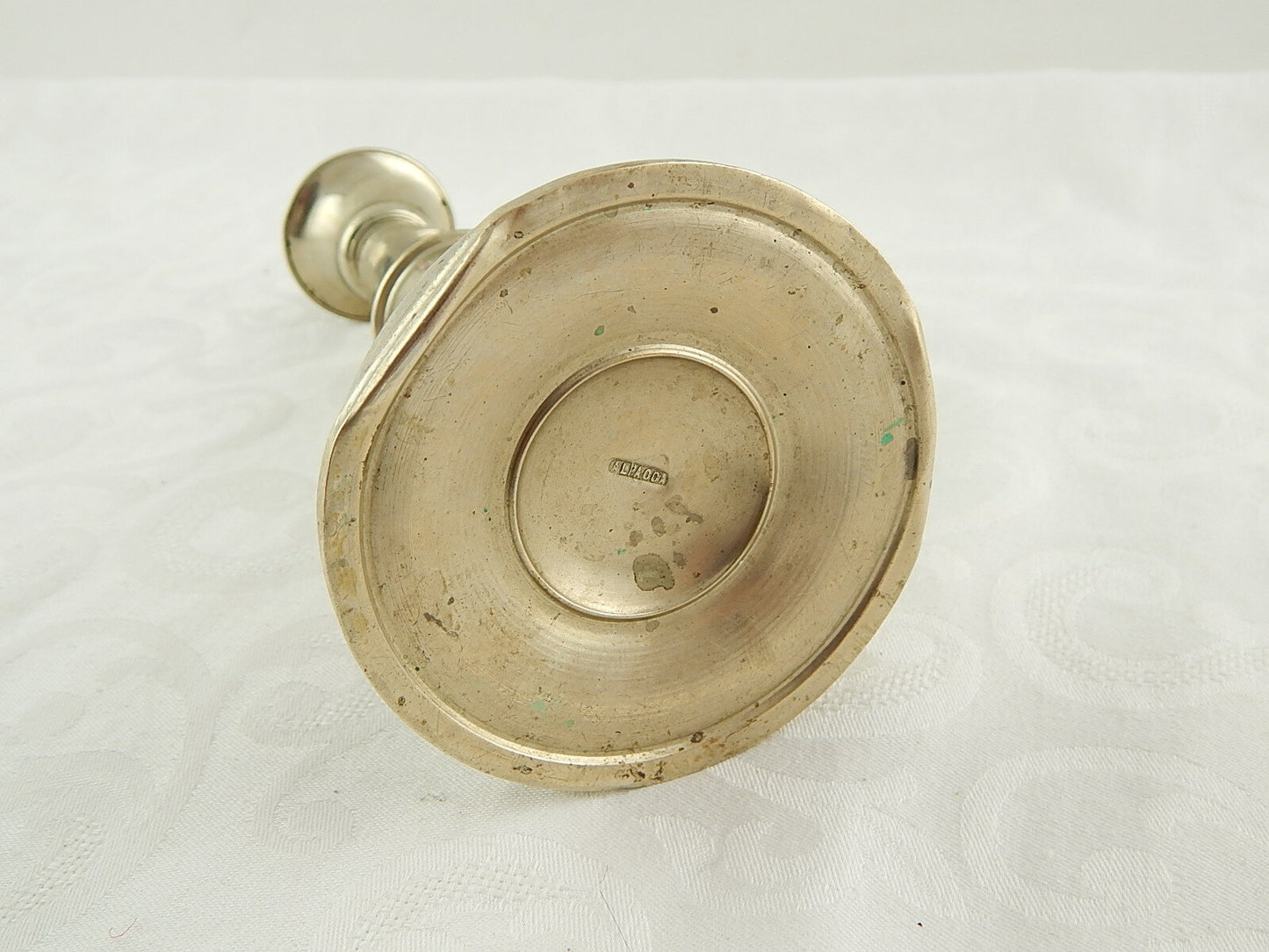 ANTICO CANDELABRO CANDELIERE ALPACCA ARGENTONE ANTIQUE CANDLE HOLDER FINE 1800
