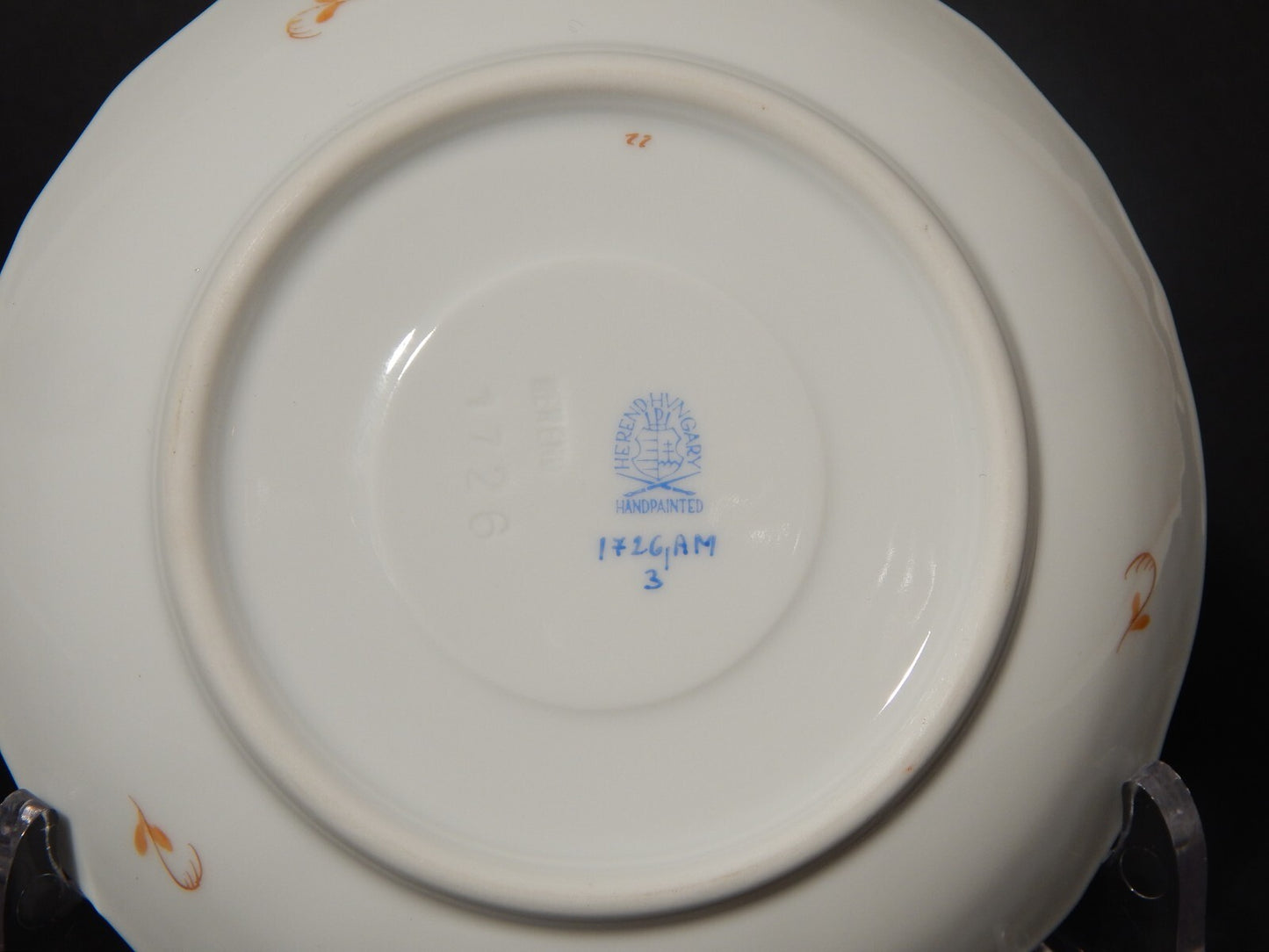 PREZIOSA PORCELLANA HEREND TAZZA TE' APPONYI CHINESE BOUQUET RUGGINE 1726