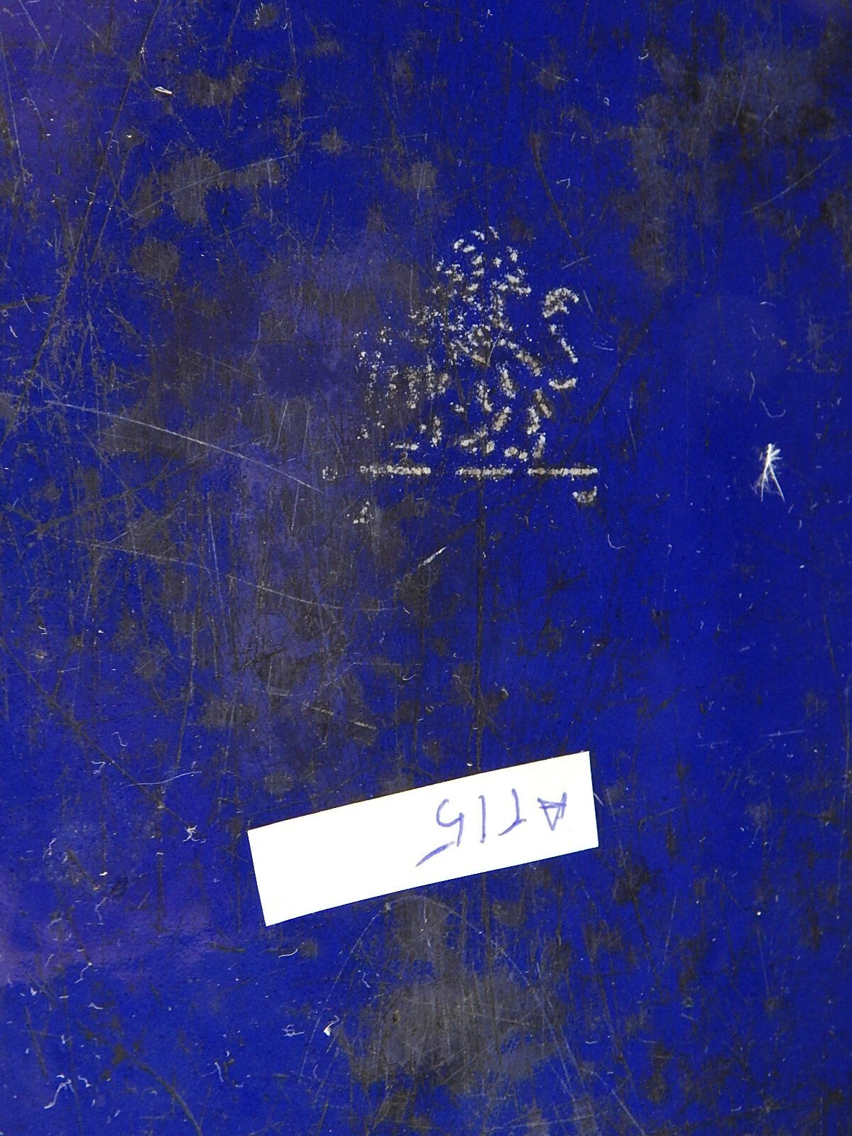 ANTICA CASSERUOLA OVALE LATTA METALLO SMALTATA BIANCA E BLU DUE LEONI BASSANO