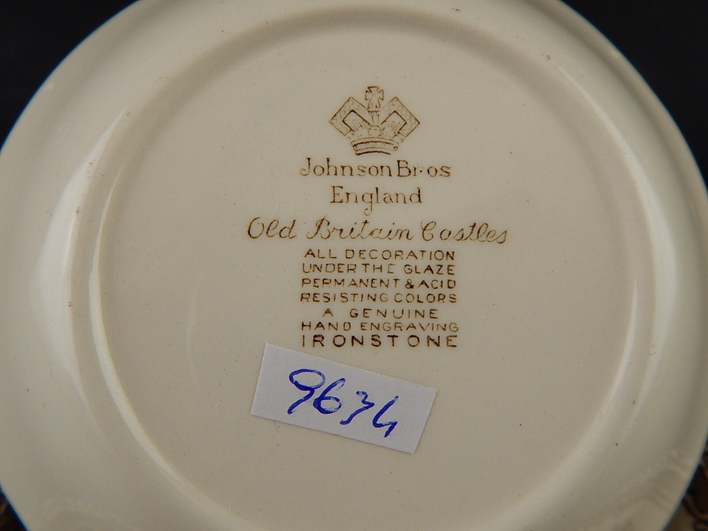 VINTAGE JOHNSON BROS OLD BRITAIN CASTLE SERVIZIO 6 CIOTOLE SEMI-PORCELLANA