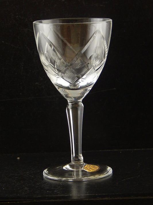 ANTICO ART DECO SERVIZIO 10 BICCHIERI CALICI CRISTALLO DESSERT BOEMIA MOLATI