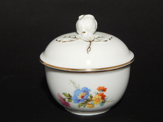 VINTAGE ELEGANTE PREZIOSA ZUCCHERIERA PORCELLANA FURSTENBERG FIORE COLORATO